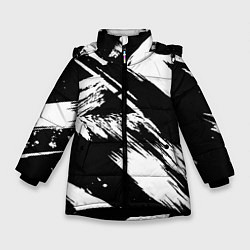 Куртка зимняя для девочки Чёрно-белый, цвет: 3D-черный