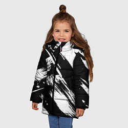 Куртка зимняя для девочки Чёрно-белый, цвет: 3D-черный — фото 2