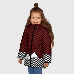 Куртка зимняя для девочки Твин Пикс: Минимализм, цвет: 3D-черный — фото 2