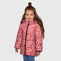 Куртка зимняя для девочки Мозг, цвет: 3D-светло-серый — фото 2