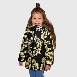 Куртка зимняя для девочки Хохлома с черепом, цвет: 3D-черный — фото 2
