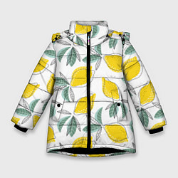 Куртка зимняя для девочки Лимончики, цвет: 3D-черный
