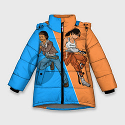 Куртка зимняя для девочки Half-Portal, цвет: 3D-светло-серый