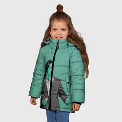 Куртка зимняя для девочки Недоумевающий Винсент, цвет: 3D-черный — фото 2