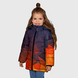 Куртка зимняя для девочки Абстракция, цвет: 3D-черный — фото 2