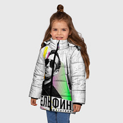 Куртка зимняя для девочки Дельфин: Синтетика, цвет: 3D-черный — фото 2