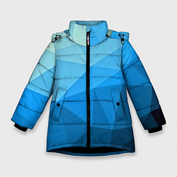 Куртка зимняя для девочки Geometric blue, цвет: 3D-черный