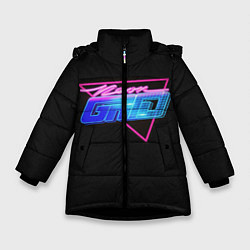 Куртка зимняя для девочки GTA VI: Neon Grid, цвет: 3D-черный