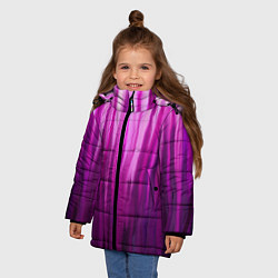 Куртка зимняя для девочки Фиолетово-черные краски, цвет: 3D-черный — фото 2