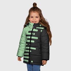 Куртка зимняя для девочки Геометрический Инь Янь, цвет: 3D-черный — фото 2