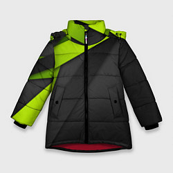 Куртка зимняя для девочки Спортивная геометрия 6, цвет: 3D-красный