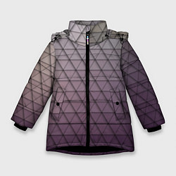 Куртка зимняя для девочки Кольчуга из треугольников, цвет: 3D-черный