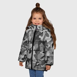 Куртка зимняя для девочки Ночной Камуфляж 1, цвет: 3D-черный — фото 2