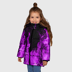 Куртка зимняя для девочки Фиолетовый огонь, цвет: 3D-черный — фото 2