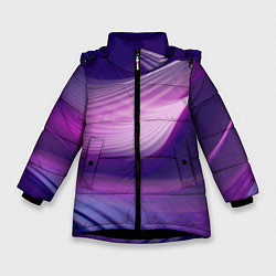 Куртка зимняя для девочки Фиолетовые Волны, цвет: 3D-черный