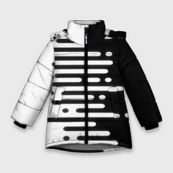 Куртка зимняя для девочки Необычная геометрия!, цвет: 3D-светло-серый
