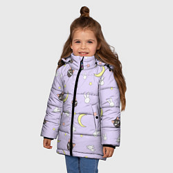 Куртка зимняя для девочки Сейлор Мур, цвет: 3D-черный — фото 2