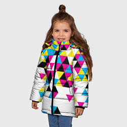 Куртка зимняя для девочки Broken mosaic, цвет: 3D-черный — фото 2
