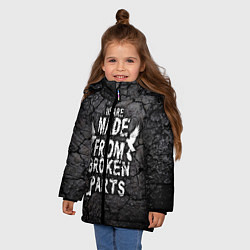 Куртка зимняя для девочки Made from broken parts, цвет: 3D-черный — фото 2