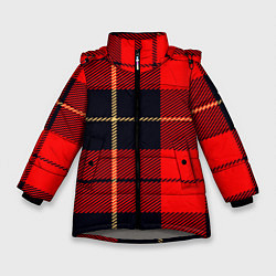 Куртка зимняя для девочки Клетка, цвет: 3D-светло-серый