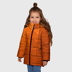 Куртка зимняя для девочки Orange abstraction, цвет: 3D-черный — фото 2