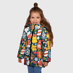 Куртка зимняя для девочки Новогодний набор, цвет: 3D-красный — фото 2