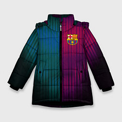 Куртка зимняя для девочки Barcelona FC: Abstract 2018, цвет: 3D-черный