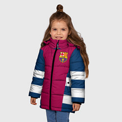 Куртка зимняя для девочки Barcelona FC: Vintage 2018, цвет: 3D-черный — фото 2