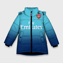 Куртка зимняя для девочки Arsenal FC: Blue Away 17/18, цвет: 3D-черный