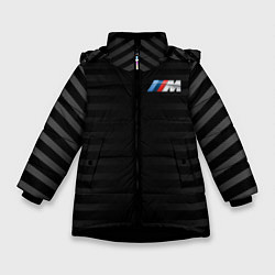 Куртка зимняя для девочки BMW M BLACK & GREY, цвет: 3D-черный