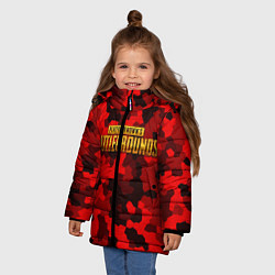 Куртка зимняя для девочки PUBG: Red Mozaic, цвет: 3D-светло-серый — фото 2