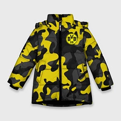 Куртка зимняя для девочки Borussia 2018 Military Sport, цвет: 3D-черный