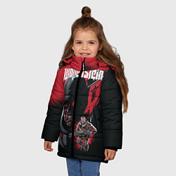 Куртка зимняя для девочки Wolfenstein: Retro Poster, цвет: 3D-черный — фото 2