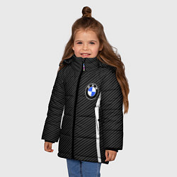Куртка зимняя для девочки BMW CARBON БМВ КАРБОН, цвет: 3D-светло-серый — фото 2