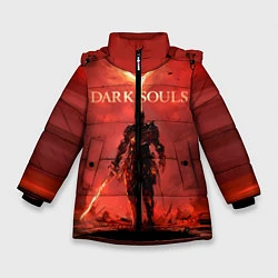 Куртка зимняя для девочки Dark Souls: Red Sunrise, цвет: 3D-черный