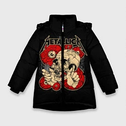Куртка зимняя для девочки Metallica Skull, цвет: 3D-черный