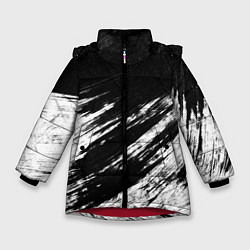Куртка зимняя для девочки Белый и черный, цвет: 3D-красный