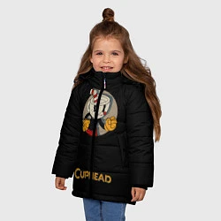 Куртка зимняя для девочки Cuphead: Black Mugman, цвет: 3D-красный — фото 2