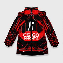 Куртка зимняя для девочки CS:GO - Никита, цвет: 3D-черный