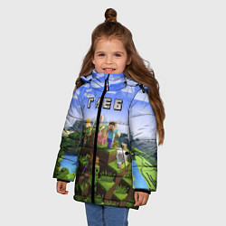 Куртка зимняя для девочки Майнкрафт: Глеб, цвет: 3D-черный — фото 2
