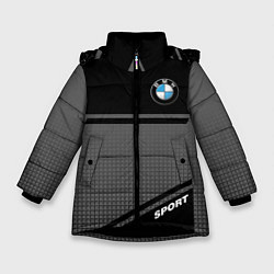Куртка зимняя для девочки BMW SPORT БМВ СПОРТ, цвет: 3D-черный