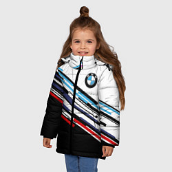 Куртка зимняя для девочки BMW BRAND COLOR БМВ, цвет: 3D-черный — фото 2
