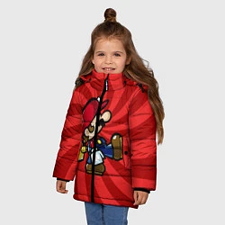 Куртка зимняя для девочки Super Mario: Red Illusion, цвет: 3D-черный — фото 2