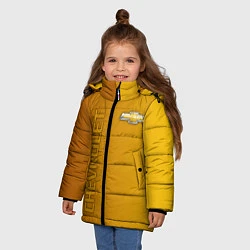 Куртка зимняя для девочки Chevrolet желтый градиент, цвет: 3D-черный — фото 2