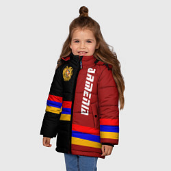 Куртка зимняя для девочки Armenia, цвет: 3D-черный — фото 2