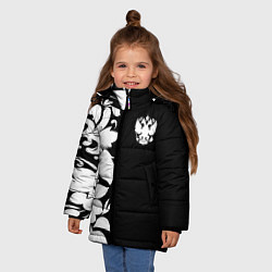 Куртка зимняя для девочки Russia: B&W Floral, цвет: 3D-черный — фото 2