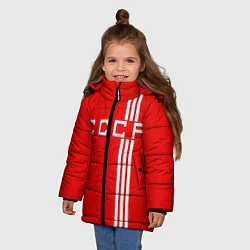 Куртка зимняя для девочки Cборная СССР, цвет: 3D-черный — фото 2