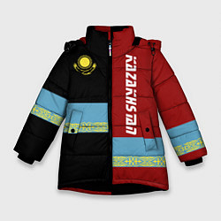 Куртка зимняя для девочки Kazakhstan, цвет: 3D-черный