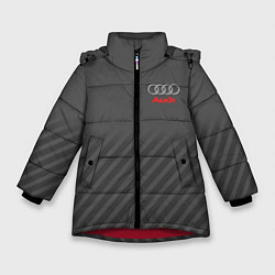 Куртка зимняя для девочки Audi: Grey Sport Line, цвет: 3D-красный