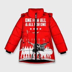 Куртка зимняя для девочки One for all & all for one, цвет: 3D-черный
